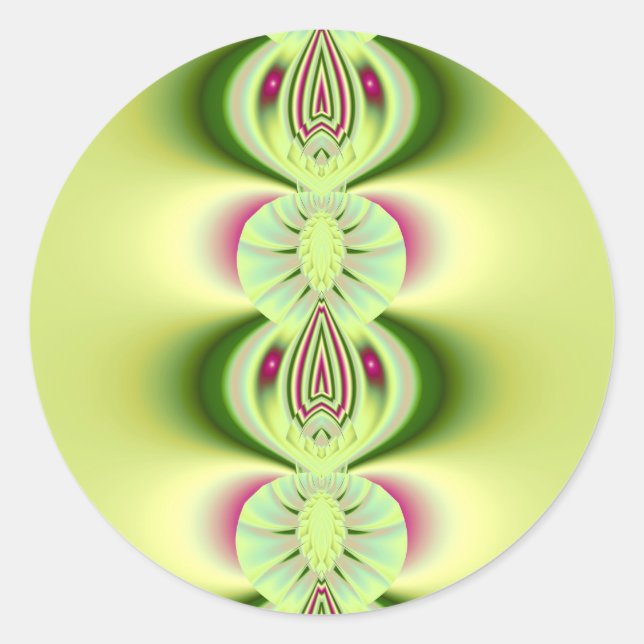 Adesivo Redondo Kiwi Fine Fractal Art (Frente)