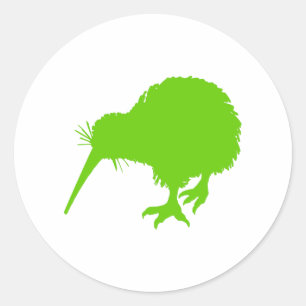 Adesivo Redondo Kiwi Green Bird