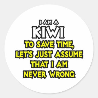 Adesivo Redondo Kiwi.. Suponha Que Nunca Estou Errado