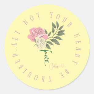 Adesivo Redondo KJV Não Deixe Seu Coração Ser Enganado Escritura