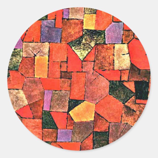 Adesivo Redondo Klee - Aldeia de Montanha (Frente)