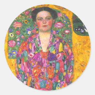 Adesivo Redondo Klimt Retrato de Eugenia Primavesi
