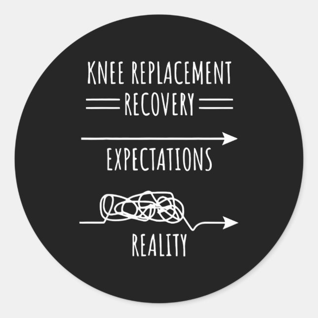 Adesivo Redondo Knee Replacement Recovery Expectations Reality Sur (Frente)