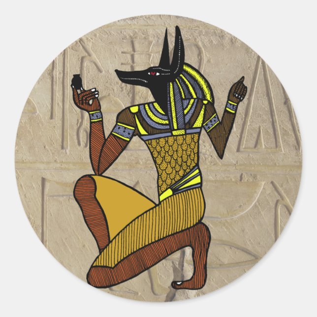 Adesivo Redondo Kneeling Anubis Sticker (Frente)