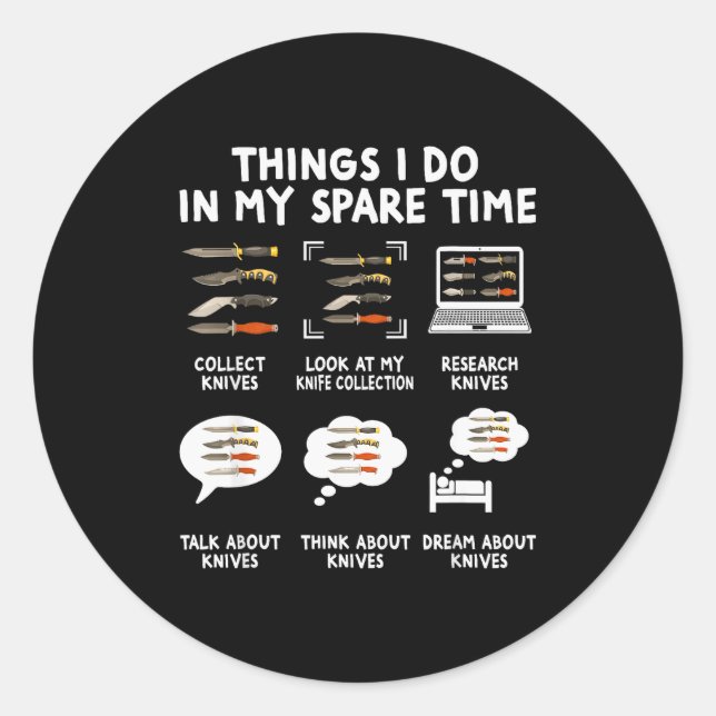 Adesivo Redondo Knife Collector Maker Bladesmith Blacksmith Knives (Frente)