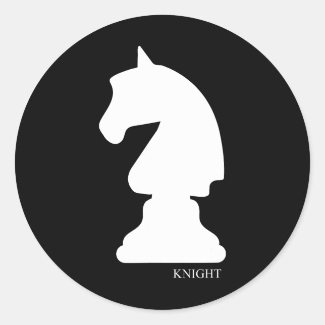 Adesivo Redondo Knight Chess Piece Group Costume Chess Club Chess (Frente)