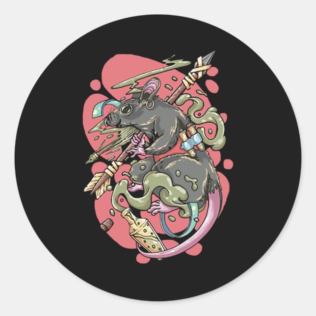 Adesivo Redondo Knight Rat (Frente)