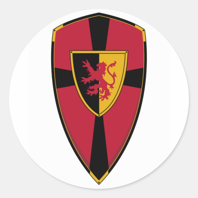 Adesivo Redondo Knights Shield Sticker (Frente)