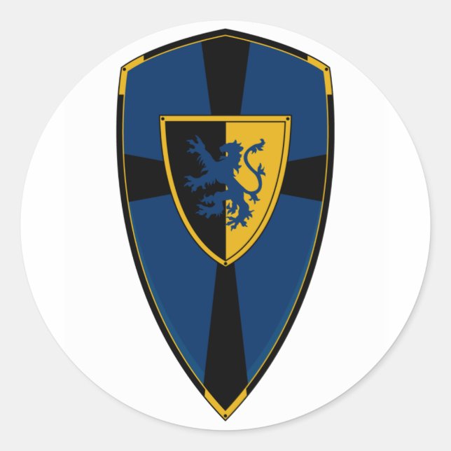 Adesivo Redondo Knights Shield Sticker (Frente)