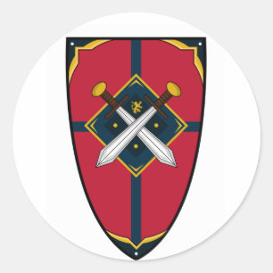 Adesivo Redondo Knights Shield Sticker