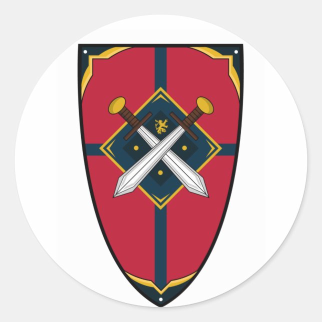 Adesivo Redondo Knights Shield Sticker (Frente)
