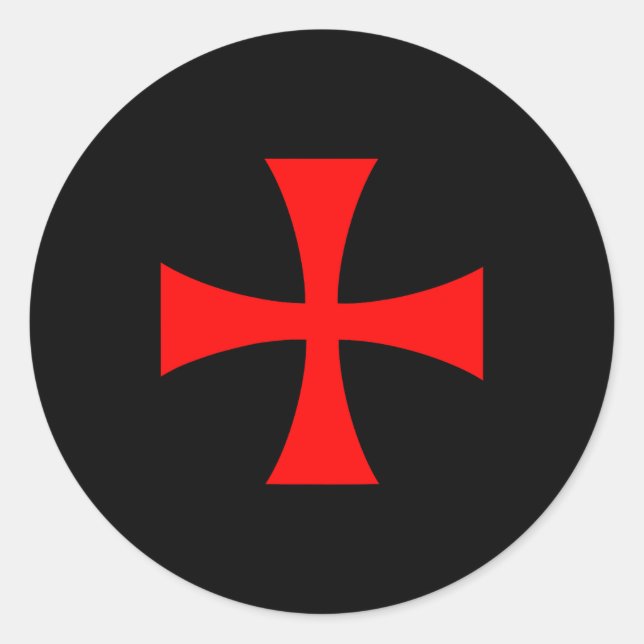 Adesivo Redondo Knights Templar Cross Catholic Christian Order The (Frente)