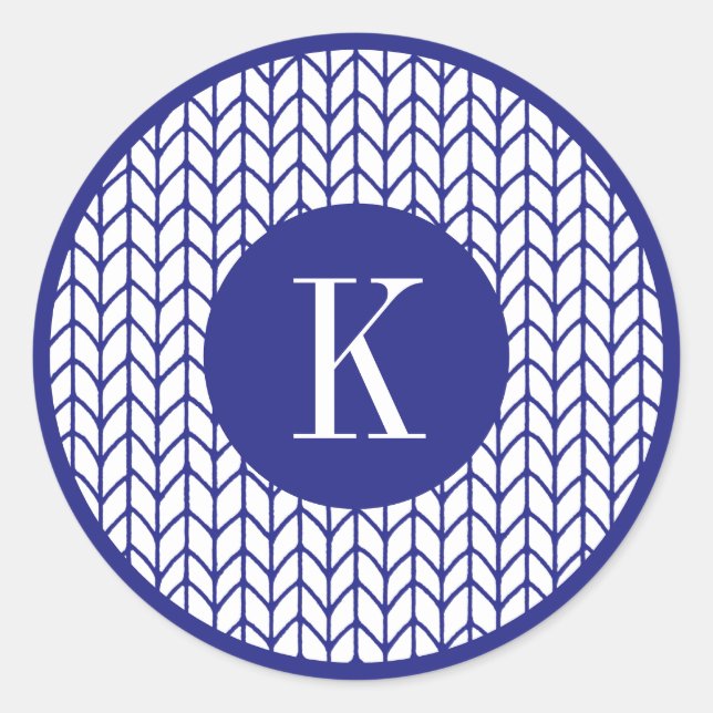 Adesivo Redondo KNIT DE LINHA AZUL Paletas redondas grandes + II i (Frente)