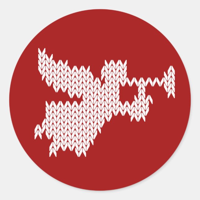 Adesivo Redondo Knit Tumpet Angel Natividade Religiosa Cristã (Frente)