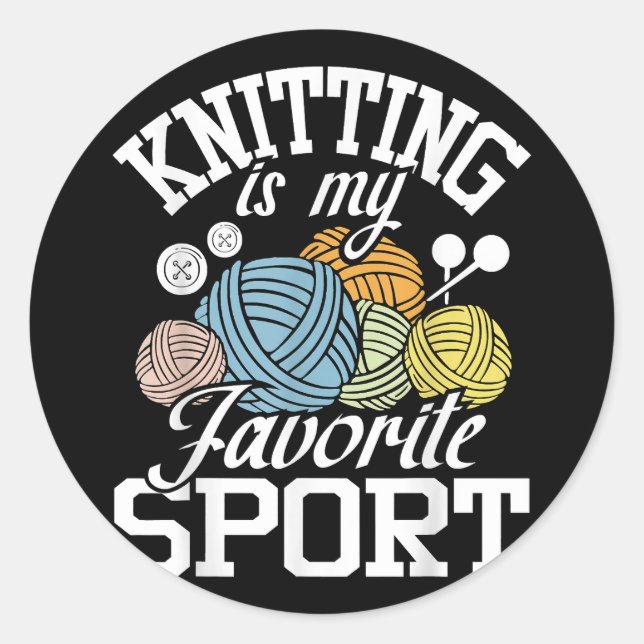 Adesivo Redondo Knitting Because Murder Is Wrong  (Frente)