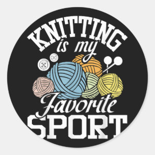 Adesivo Redondo Knitting Because Murder Is Wrong