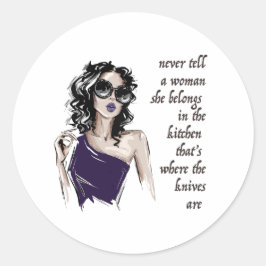 Adesivo Redondo Knives de cozinha pertencem