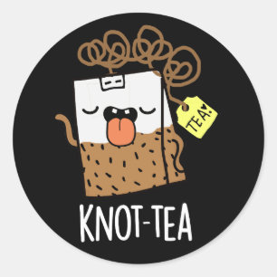 Adesivo Redondo Knot tea Funny Tea Pun Dark BG