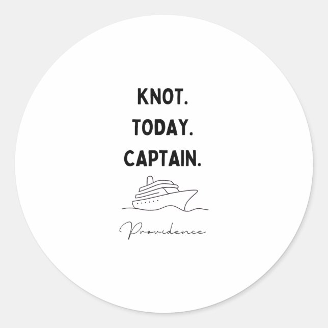 Adesivo Redondo Knot Today Captain Cruise Outfit Providence Rhode  (Frente)