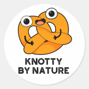 Adesivo Redondo Knotty Por Nature Cute Pretzel Pun