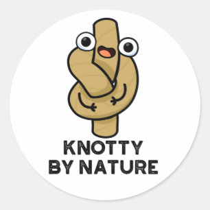 Adesivo Redondo Knotty Por Nature Cute Rope Knot Pun