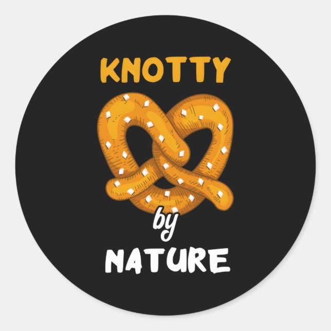 Adesivo Redondo Knotty Por Nature Pretzel Pun Salty Snack (Frente)