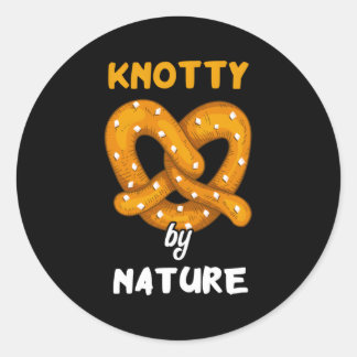 Adesivo Redondo Knotty Por Nature Pretzel Pun Salty Snack