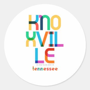 Adesivo Redondo Knoxville Tennessee Meados do Século, Arte Pop,