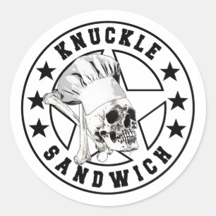 Adesivo Redondo Knuckle Sandwich - Todos os Naufrágios Pretos