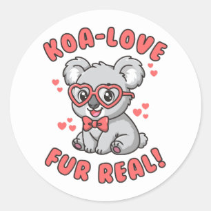 Adesivo Redondo Koa-Amor De Verdade - Adorável Punhal Koala no Dia