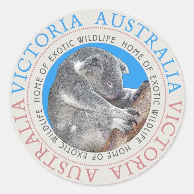 Adesivo Redondo Koala Bear Australia Sticker (Frente)