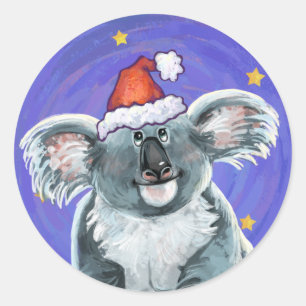 Adesivo Redondo Koala Bear Christmas