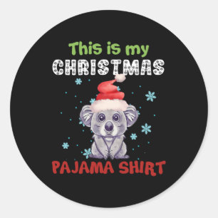 Adesivo Redondo Koala Bear Esta É A Minha Camisa De Natal