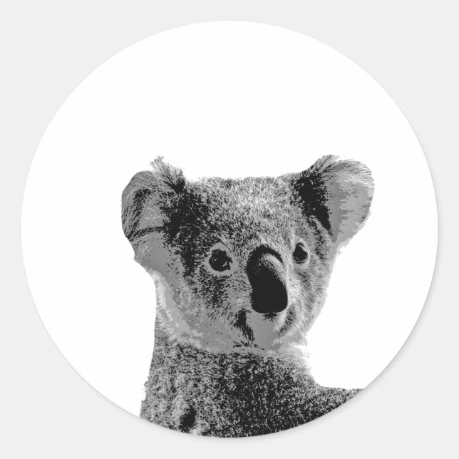 Adesivo Redondo Koala Bear Stickers (Frente)