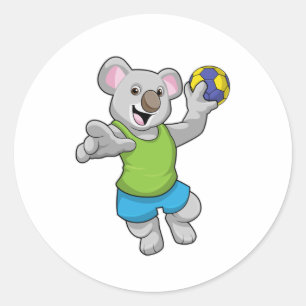 Adesivo Redondo Koala com esportes de handebol
