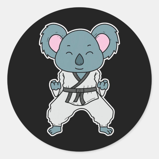 Adesivo Redondo Koala Does Karate  (Frente)