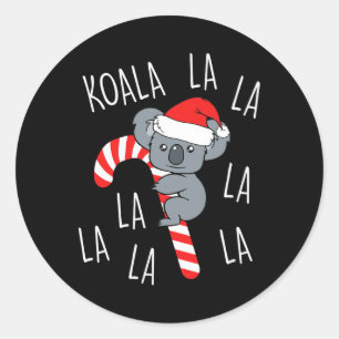 Adesivo Redondo Koala La La - Aussie Xmas Pun Funny Australiano