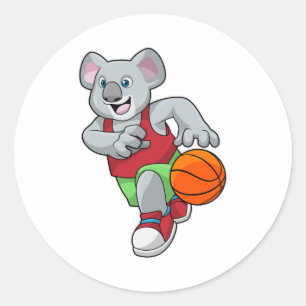 Adesivo Redondo Koala no basquetebol