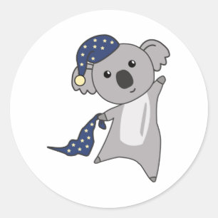 Adesivo Redondo Koala Sleepyhead Koalas — Animais Cutes