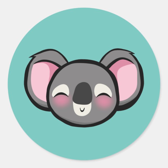 Adesivo Redondo Koala Sticker (Frente)