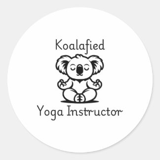 Adesivo Redondo Koalafied Yoga Teacher, Cute Meditating Koala Bear