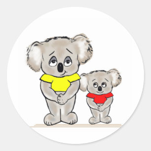 Adesivo Redondo Koalas brilhantes