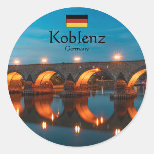 Adesivo Redondo Koblenz Alemanha Souvenir