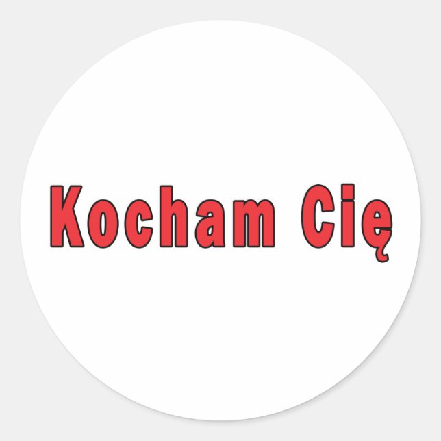 Adesivo Redondo Kocham Cie - Eu Te Amo (Frente)