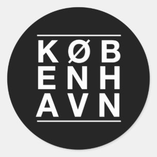 Adesivo Redondo Koebenhavn Por Copenhagen Dinamarca