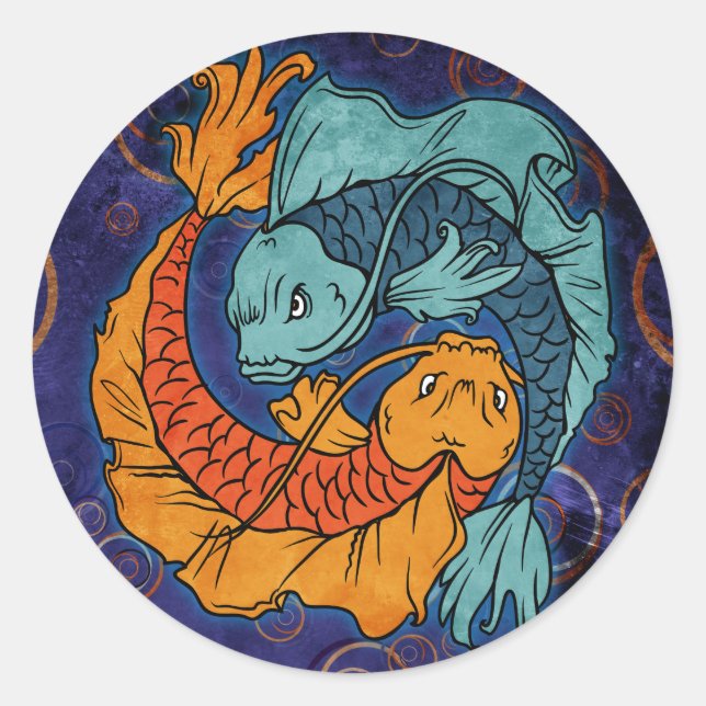 Adesivo Redondo Koi Fish (Frente)