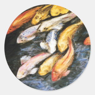 Adesivo Redondo Koi Fish Sticker