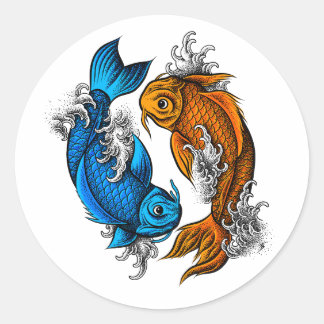 Adesivo Redondo Koi Ying Yang