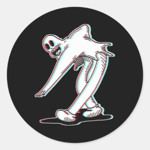 Adesivo Redondo Koko O Palhaço Ghost Glitch Dança