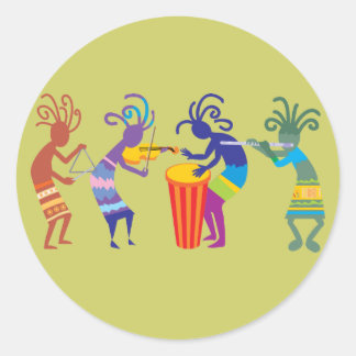 Adesivo Redondo Kokopelli Stickers